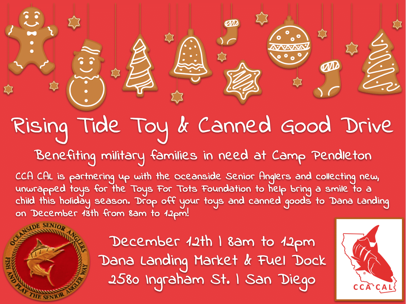 CCA CAL and OSA To Hold Toy and Canned Good Drive For Needy Families of Camp Pendleton