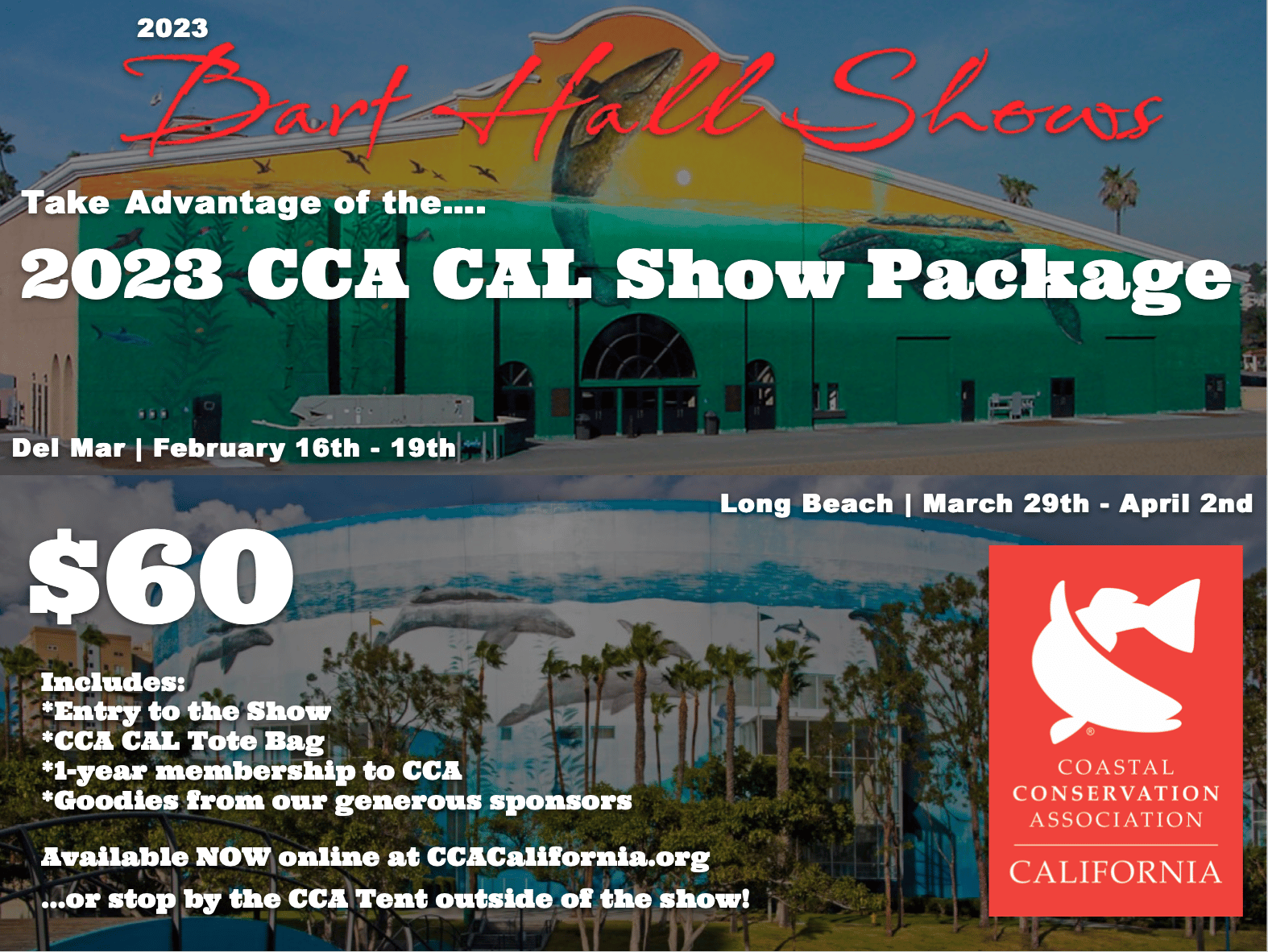 CCA California To Offer a Great 2023 Show Package at the  Bart Hall Long Beach Show!