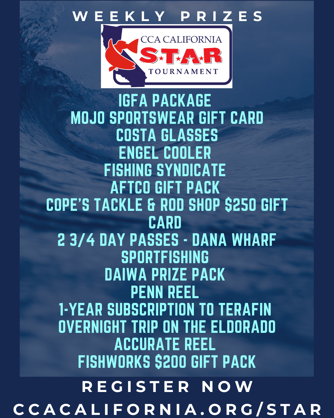 CCA California Announces List of Weekly Prizes  In the Season-Long STAR Tournament